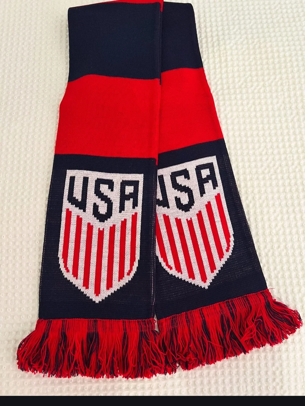 World Cup USA Red & Navy Soccer Scarf